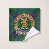 Clan Davidson Wapen over Tartan Bad Handdoek (Wasdoekje)