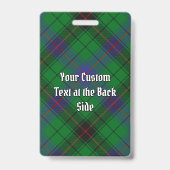 Clan Davidson Wapen over Tartan Badge (Achterkant)