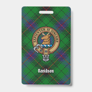 Clan Davidson Wapen over Tartan Badge