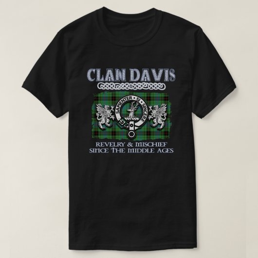 Clan Davis crest Schotse clans Schotse achternaam T-shirt (Design voorkant)
