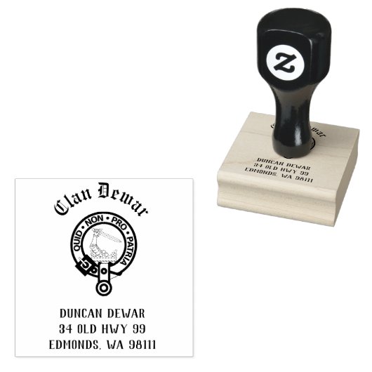 Clan Dewar Crest Badge  Rubber Stempel (Gestempeld)