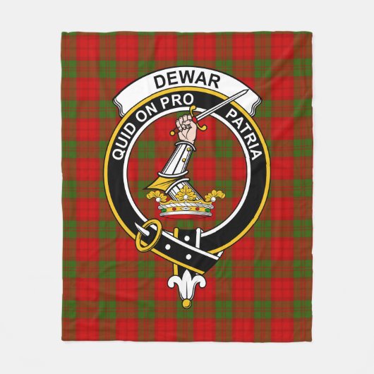 Clan Dewar Tartan Pset Fleece Deken (Voorkant)