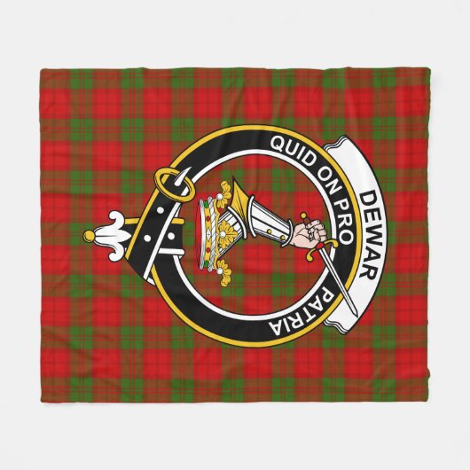 Clan Dewar Tartan Pset Fleece Deken (Voorkant (Horizontaal))