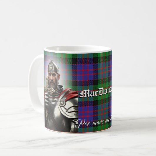 Clan Donald MacDonald Tartan Motto Koffiemok (Voorkant links)