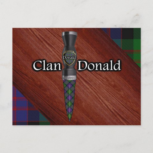 Clan Donald Tartan Sgian Dubh Blade Briefkaart (Voorkant)
