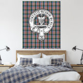 Clan Donnachaidh (Robertson) Crest & Dress Tartan Canvas Afdruk (Insitu (Slaapkamer))