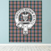 Clan Donnachaidh (Robertson) Crest & Dress Tartan Canvas Afdruk (Insitu (Houten vloer))
