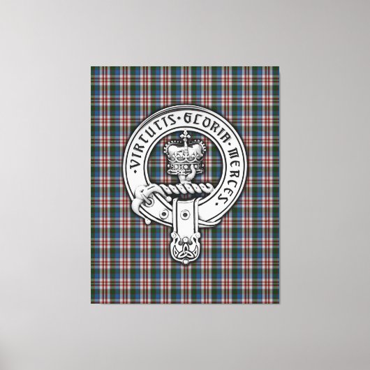 Clan Donnachaidh (Robertson) Crest & Dress Tartan Canvas Afdruk (Voorkant)