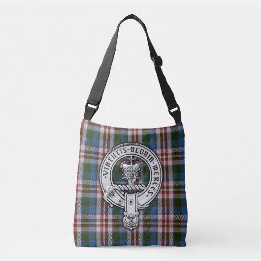 Clan Donnachaidh (Robertson) Crest & Dress Tartan Crossbody Tas (Voorkant)