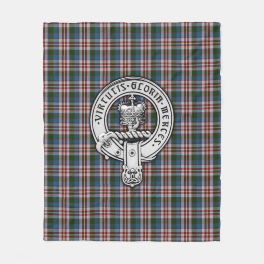 Clan Donnachaidh (Robertson) Crest & Dress Tartan Fleece Deken (Voorkant)
