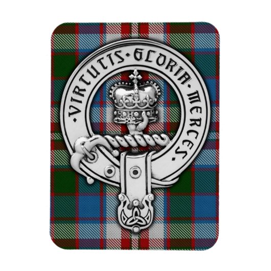 Clan Donnachaidh (Robertson) Crest & Dress Tartan Magneet (Verticaal)