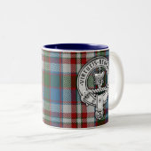 Clan Donnachaidh (Robertson) Crest & Dress Tartan Tweekleurige Koffiemok (Voorkant rechts)