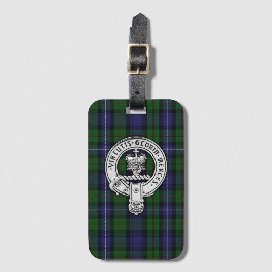 Clan Donnachaidh (Robertson) Crest /Hunting Tartan Bagagelabel (Voorkant (verticaal))