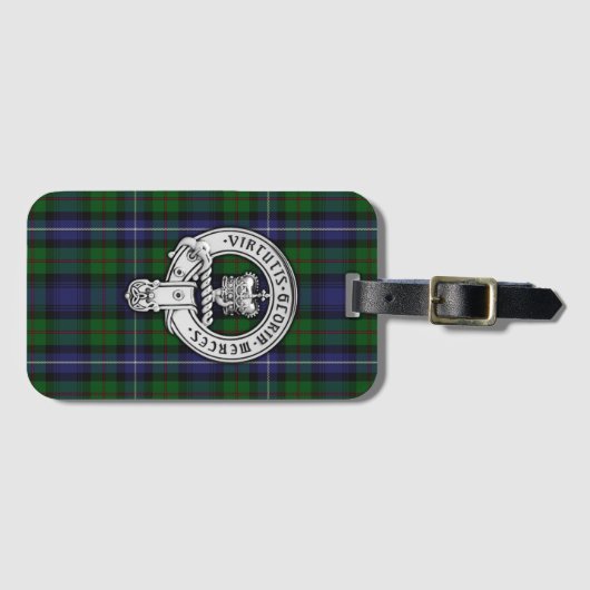 Clan Donnachaidh (Robertson) Crest /Hunting Tartan Bagagelabel (Voorkant (horizontaal))