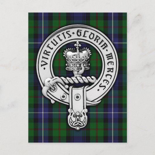 Clan Donnachaidh (Robertson) Crest /Hunting Tartan Briefkaart (Voorkant)