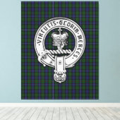 Clan Donnachaidh (Robertson) Crest /Hunting Tartan Canvas Afdruk (Insitu (Houten vloer))