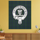 Clan Donnachaidh (Robertson) Crest /Hunting Tartan Canvas Afdruk (Insitu (Woonkamer))