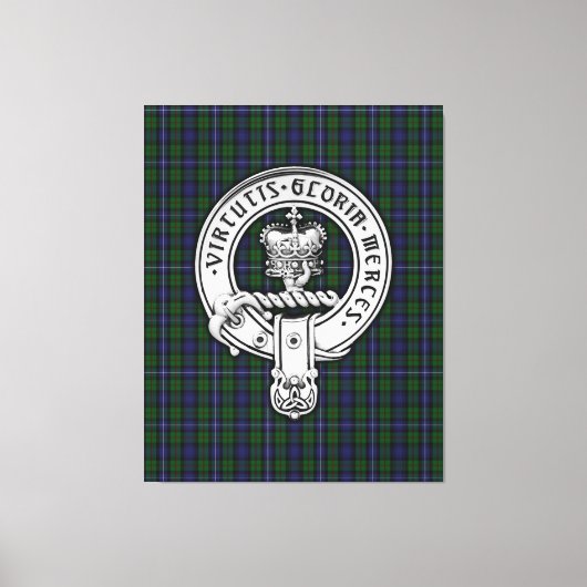 Clan Donnachaidh (Robertson) Crest /Hunting Tartan Canvas Afdruk (Voorkant)