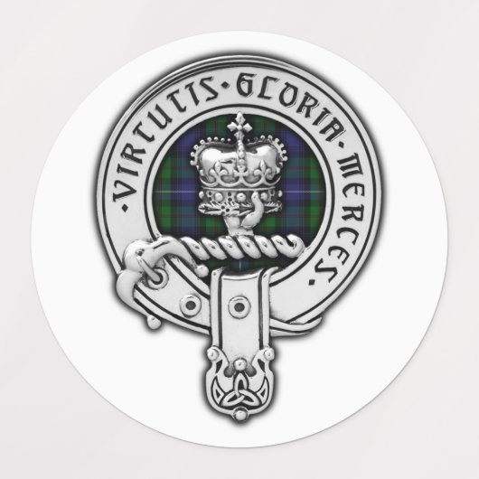 Clan Donnachaidh (Robertson) Crest /Hunting Tartan Labels (Design 2)