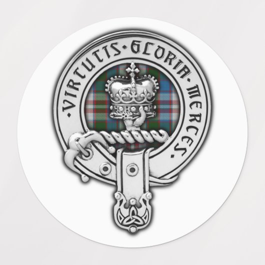 Clan Donnachaidh (Robertson) Crest /Hunting Tartan Labels (Design 1)