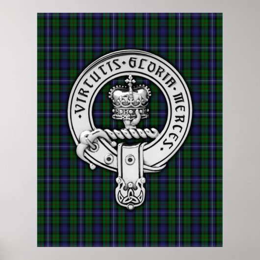 Clan Donnachaidh (Robertson) Crest /Hunting Tartan Poster (Voorkant)