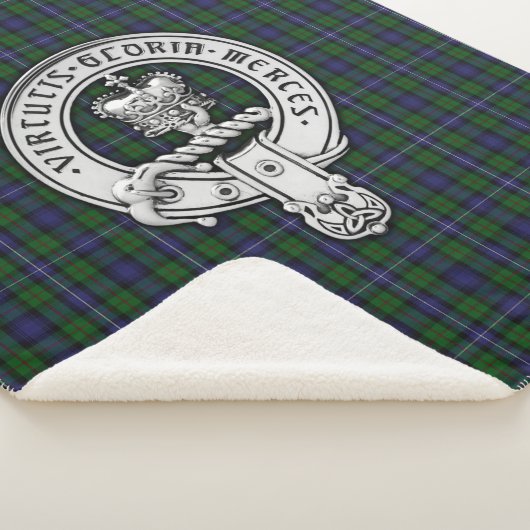 Clan Donnachaidh (Robertson) Crest /Hunting Tartan Sherpa Deken (3/4)