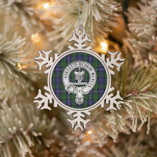 Clan Donnachaidh (Robertson) Crest /Hunting Tartan Tin Sneeuwvlok Ornament (Boom)