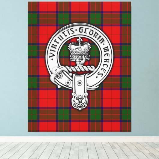 Clan Donnachaidh (Robertson) Crest & Tartan Canvas Afdruk (Insitu (Houten vloer))