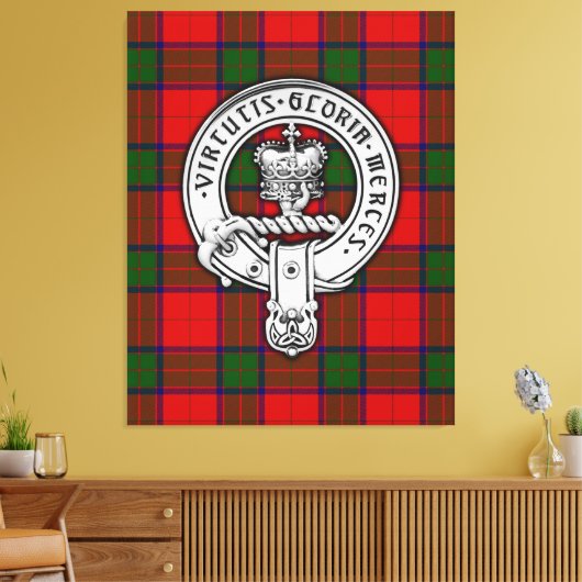 Clan Donnachaidh (Robertson) Crest & Tartan Canvas Afdruk (Insitu (Woonkamer))