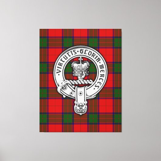 Clan Donnachaidh (Robertson) Crest & Tartan Canvas Afdruk (Voorkant)
