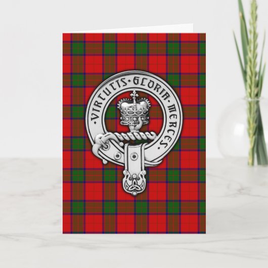 Clan Donnachaidh (Robertson) Crest & Tartan Kaart (Voorkant)