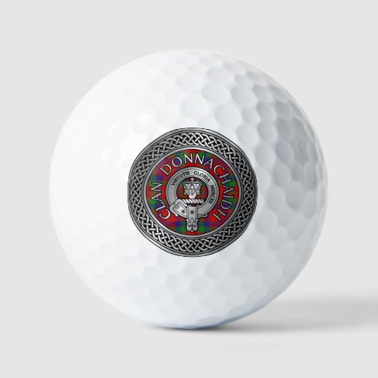 Clan Donnachaidh | Robertson Crest & Tartan Knot Golfballen (Voorkant)