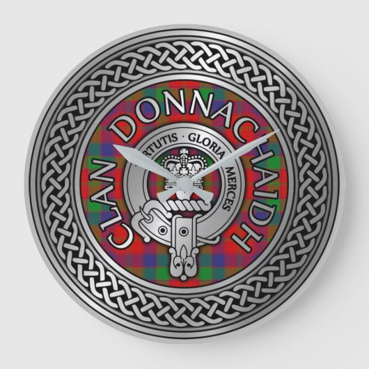 Clan Donnachaidh | Robertson Crest & Tartan Knot Grote Klok (Voorkant)