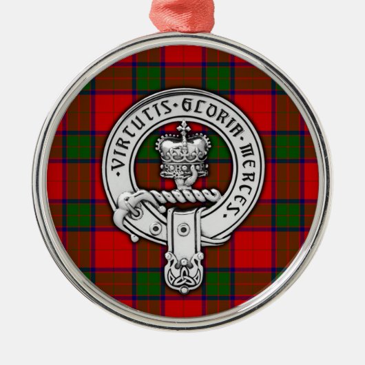 Clan Donnachaidh (Robertson) Crest & Tartan Metalen Ornament (Voorkant)