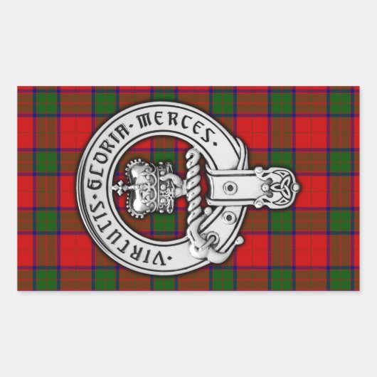Clan Donnachaidh (Robertson) Crest & Tartan Rechthoekige Sticker (Voorkant)