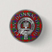 Clan Donnachaidh | Robertson Crest & Tartan Ronde Button 3,2 Cm (Voorkant)