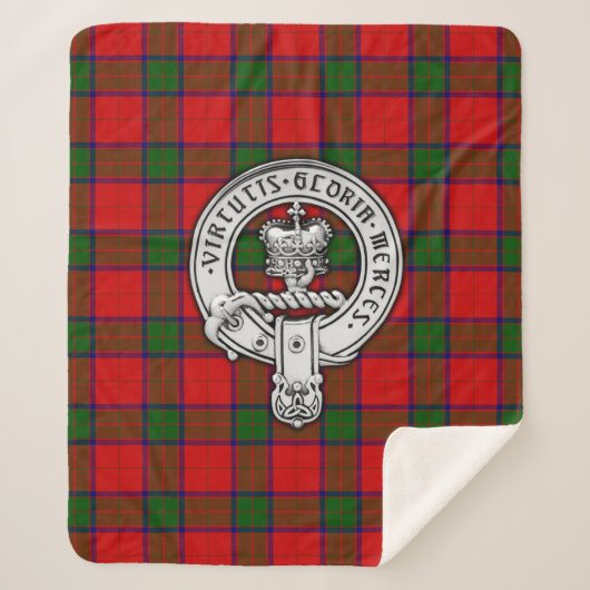 Clan Donnachaidh (Robertson) Crest & Tartan Sherpa Deken (Voorkant)