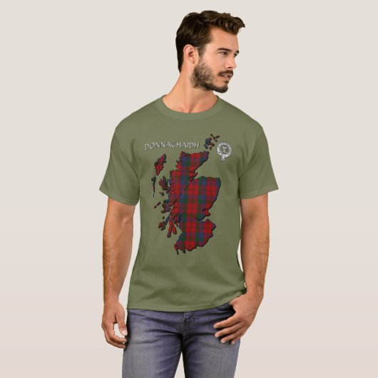 Clan Donnachaidh (Robertson) Crest & Tartan T-shirt (Voorkant volledig)
