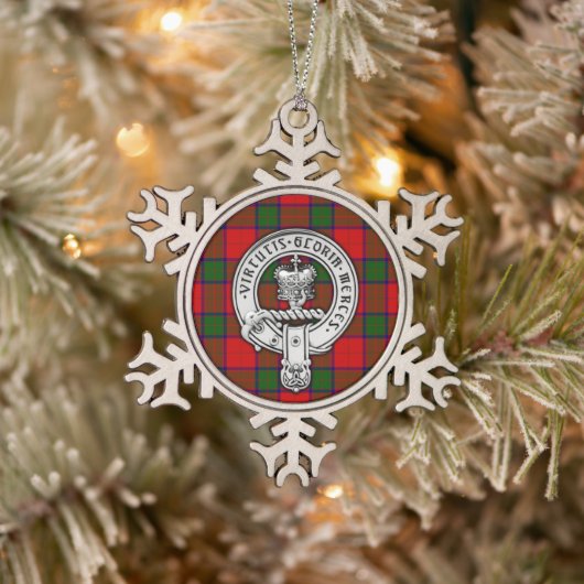 Clan Donnachaidh (Robertson) Crest & Tartan Tin Sneeuwvlok Ornament (Boom)