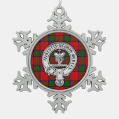 Clan Donnachaidh (Robertson) Crest & Tartan Tin Sneeuwvlok Ornament (Voorkant)