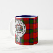 Clan Donnachaidh (Robertson) Crest & Tartan Tweekleurige Koffiemok (Voorkant links)