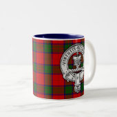 Clan Donnachaidh (Robertson) Crest & Tartan Tweekleurige Koffiemok (Voorkant rechts)