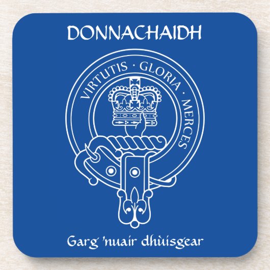 Clan Donnachaidh (Robertson) Crest & War Cry Bier Onderzetter (Voorkant)