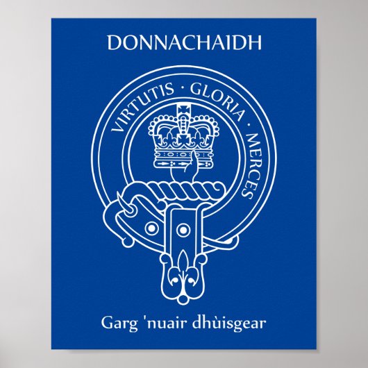 Clan Donnachaidh (Robertson) Crest & War Cry Poster (Voorkant)