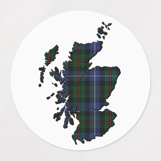 Clan Donnachaidh (Robertson) Kaart & Tartans Labels (Design 2)