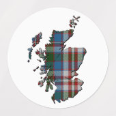 Clan Donnachaidh (Robertson) Kaart & Tartans Labels (Design 1)
