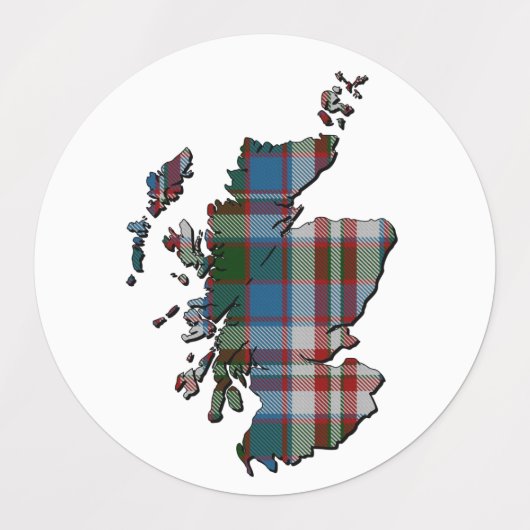 Clan Donnachaidh (Robertson) Kaart & Tartans Labels (Design 1)