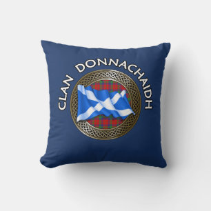 Clan Donnachaidh   Robertson Tartan Knot & Flag Kussen