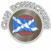 Clan Donnachaidh | Robertson Tartan Knot & Flag Sticker (Voorkant)