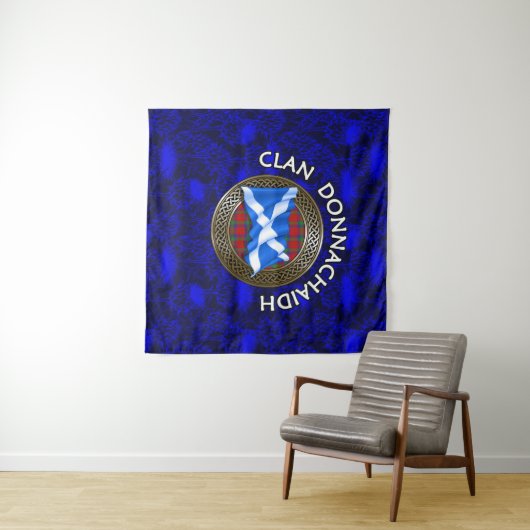 Clan Donnachaidh | Robertson Tartan Knot & Flag Wandkleed (In Situ (horizontaal))